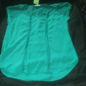 Women's Green Lace Top